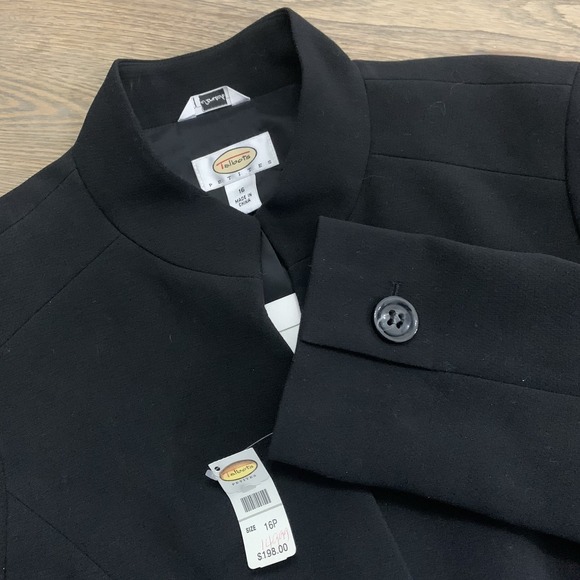 Talbots Jackets & Blazers - Talbots Petites Black One Button Career Blazer Jacket Stretch Size 16P NWT